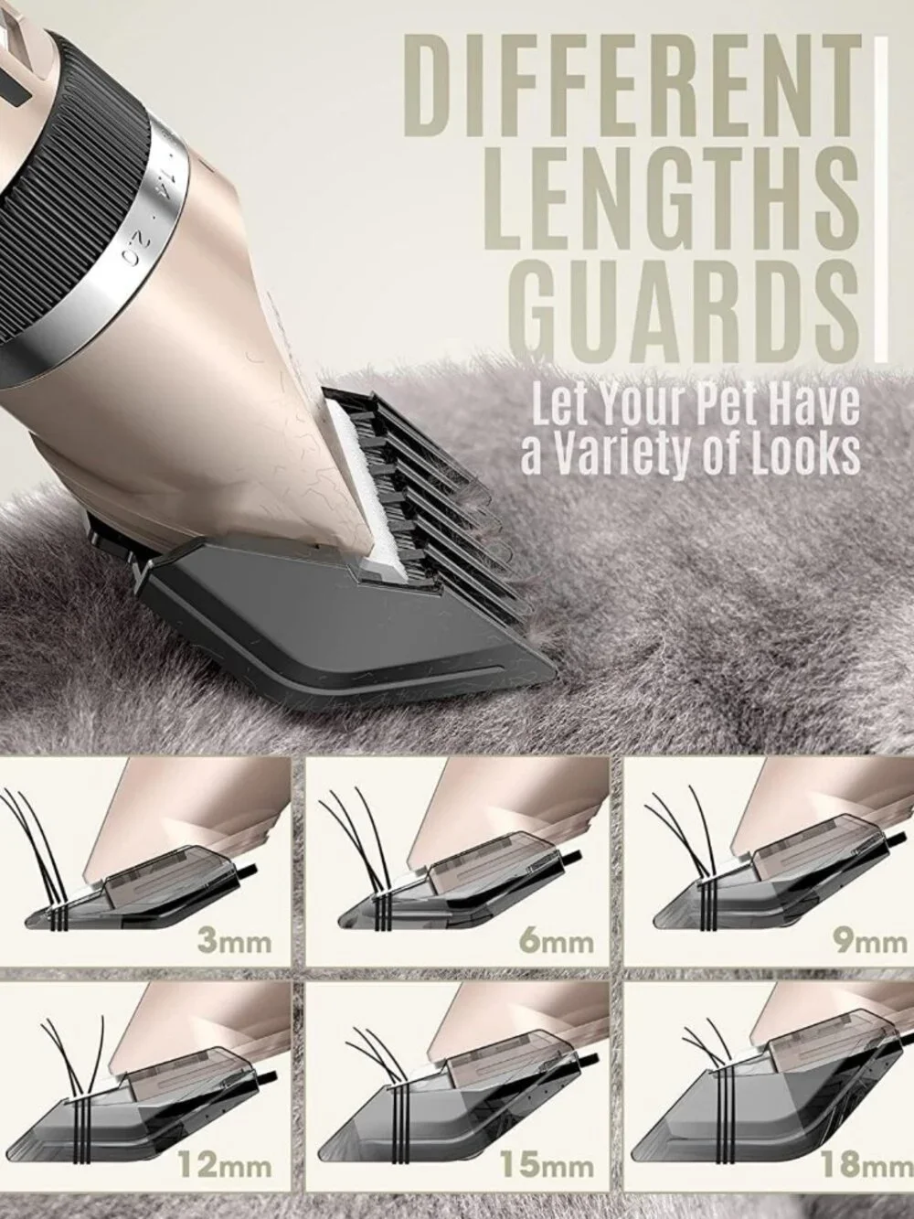 Low Noise Dog Clippers & Grooming Kit - Cordless Electric Pet Shaver Set